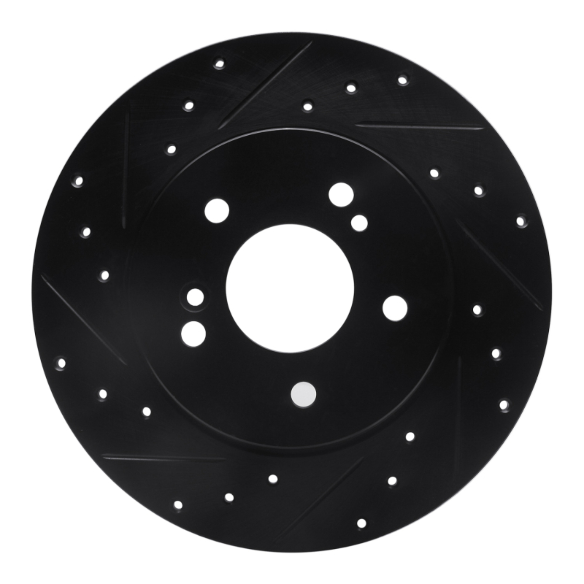 Picture of R1 96-98 Mercedes-Benz SL320 Rear Left Drilled & Slotted Black Brake Rotor