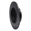 Picture of R1 96-98 Mercedes-Benz SL320 Rear Left Drilled & Slotted Black Brake Rotor