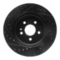 Picture of R1 98-05 Mercedes-Benz ML430 Front Right Drilled & Slotted Black Brake Rotor