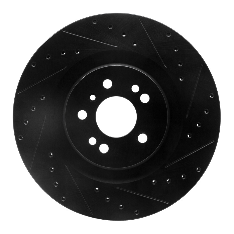 Picture of R1 06-12 Mercedes-Benz R350 Front Right Drilled & Slotted Black Brake Rotor
