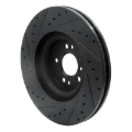 Picture of R1 06-12 Mercedes-Benz R350 Front Right Drilled & Slotted Black Brake Rotor