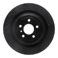 Picture of R1 13-19 Mercedes-Benz GLS450 Rear Right Drilled & Slotted Black Brake Rotor