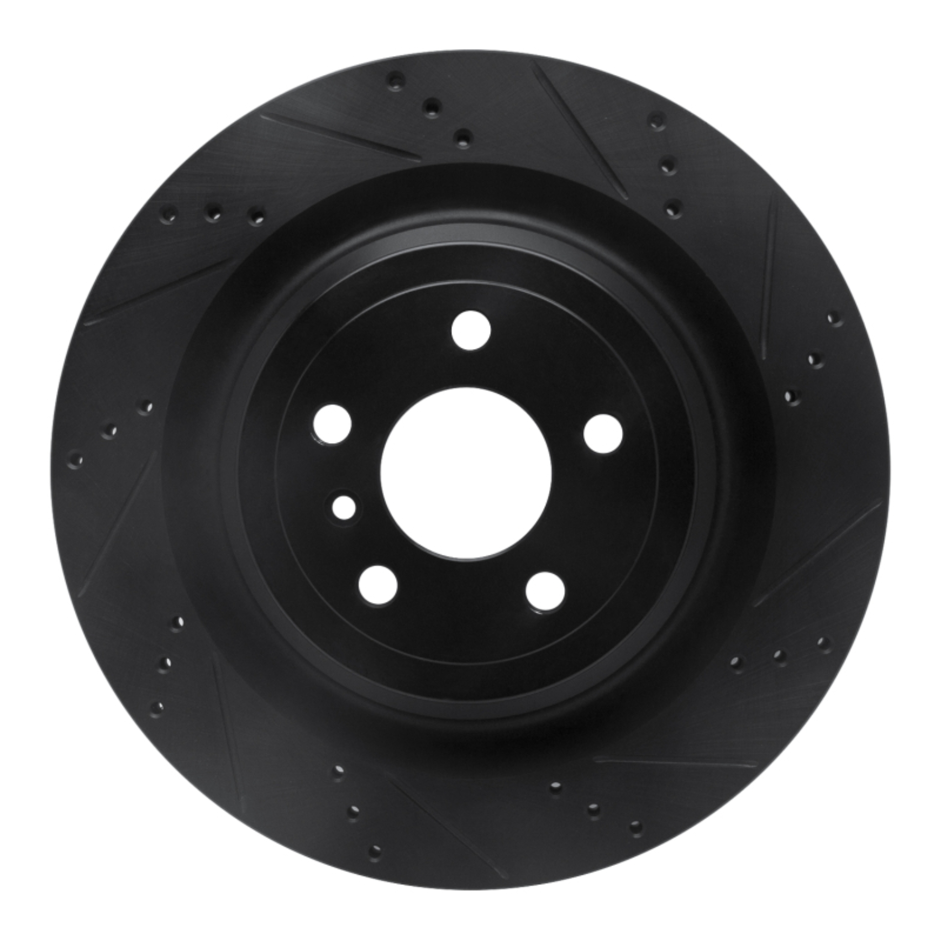 Picture of R1 13-19 Mercedes-Benz GLS450 Rear Right Drilled & Slotted Black Brake Rotor