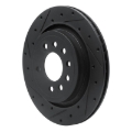 Picture of R1 08-11 Saab 9-3 Rear Left Drilled & Slotted Black Brake Rotor
