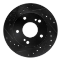 Picture of R1 94-96 Nissan 240SX Front Left Drilled & Slotted Black Brake Rotor