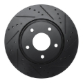 Picture of R1 02-06 Infiniti I35 Front Right Drilled & Slotted Black Brake Rotor