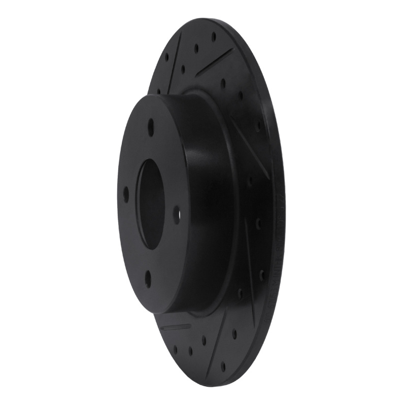 Picture of R1 04-06 Nissan Sentra Rear Left Drilled & Slotted Black Brake Rotor