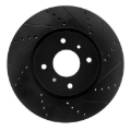 Picture of R1 04-06 Nissan Sentra Front Right Drilled & Slotted Black Brake Rotor