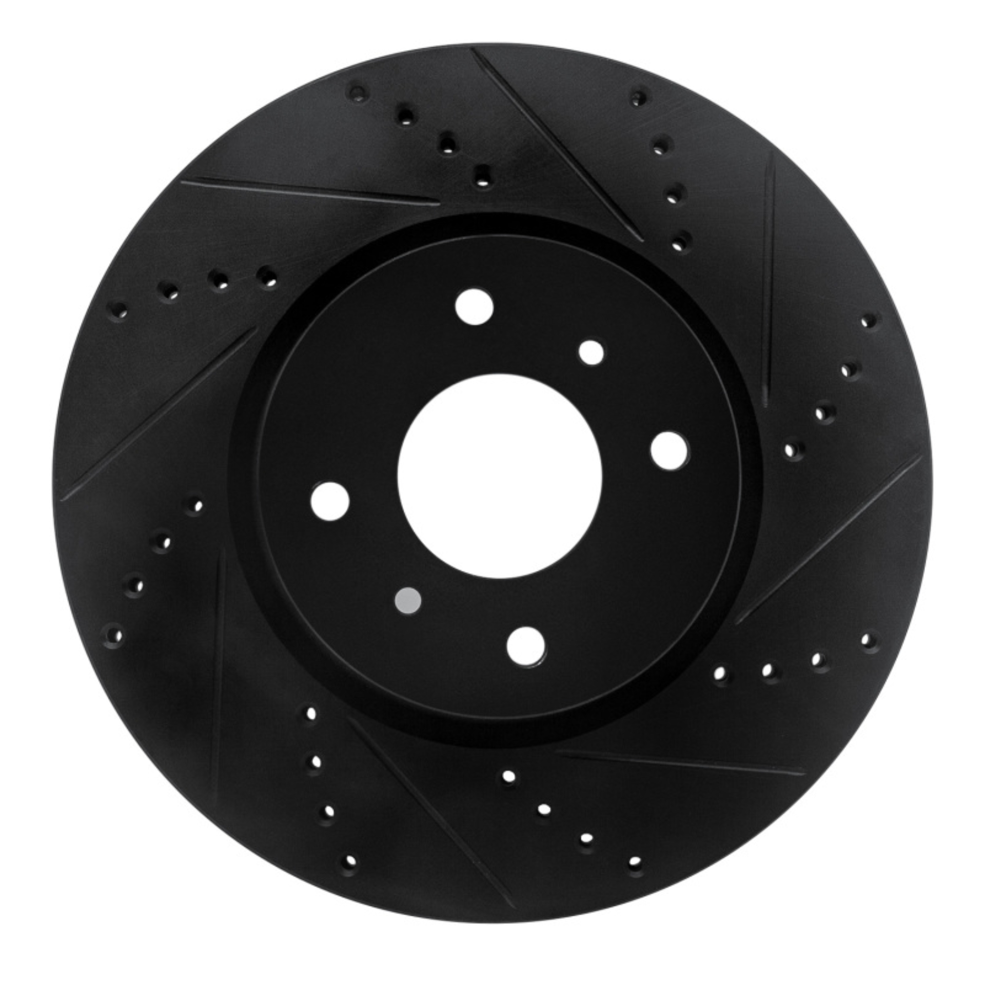 Picture of R1 04-06 Nissan Sentra Front Right Drilled & Slotted Black Brake Rotor