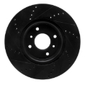 Picture of R1 04-06 Nissan Sentra Front Right Drilled & Slotted Black Brake Rotor