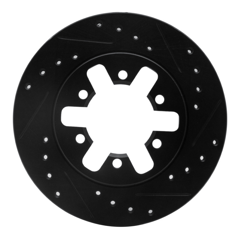 Picture of R1 82-85 Nissan 720 Datsun Front Left Drilled & Slotted Black Brake Rotor