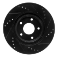 Picture of R1 11-19 Nissan Sentra Front Left Drilled & Slotted Black Brake Rotor