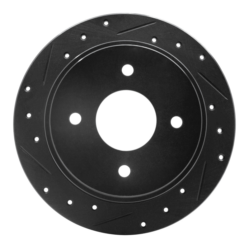 Picture of R1 90-92 Infiniti M30 Rear Left Drilled & Slotted Black Brake Rotor