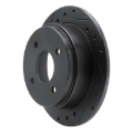 Picture of R1 90-92 Infiniti M30 Rear Left Drilled & Slotted Black Brake Rotor