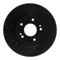 Picture of R1 91-93 Dodge STEALTH Front Left Drilled & Slotted Black Brake Rotor