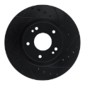 Picture of R1 91-93 Dodge STEALTH Front Right Drilled & Slotted Black Brake Rotor