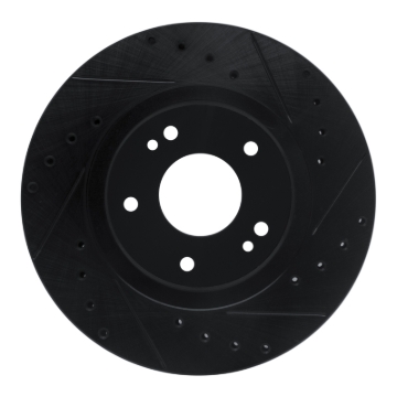 Picture of R1 91-93 Dodge STEALTH Front Right Drilled & Slotted Black Brake Rotor