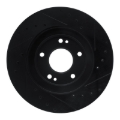 Picture of R1 91-93 Dodge STEALTH Front Left Drilled & Slotted Black Brake Rotor