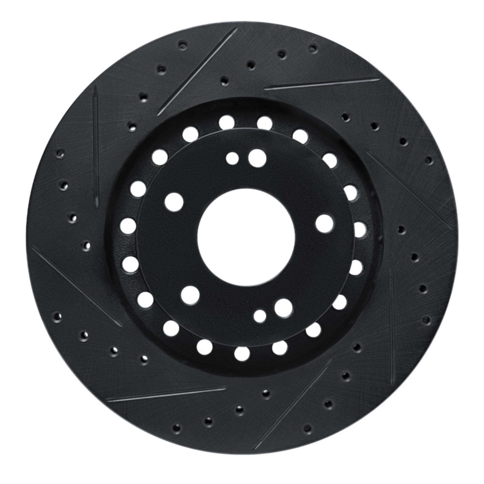 Picture of R1 93-99 Dodge STEALTH Front Left Drilled & Slotted Black Brake Rotor