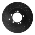 Picture of R1 93-99 Dodge STEALTH Rear Left Drilled & Slotted Black Brake Rotor