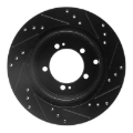 Picture of R1 93-99 Dodge STEALTH Rear Left Drilled & Slotted Black Brake Rotor