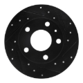 Picture of R1 02-06 Audi A4 Quattro Rear Right Drilled & Slotted Black Brake Rotor