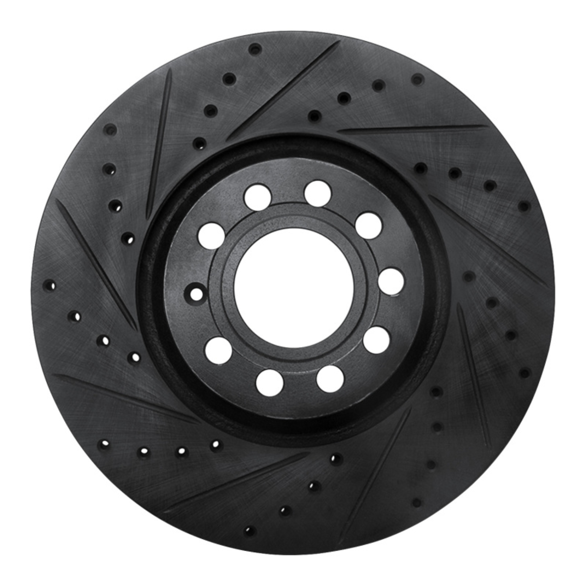 Picture of R1 97-06 Audi A6 (USA/Canada) Front Left Drilled & Slotted Black Brake Rotor