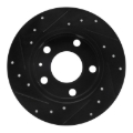 Picture of R1 02-06 Audi A4 Quattro Rear Right Drilled & Slotted Black Brake Rotor