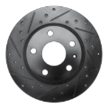 Picture of R1 08-15 Audi TT Quattro Rear Left Drilled & Slotted Black Brake Rotor