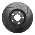 Picture of R1 08-15 Audi TT Quattro Rear Left Drilled & Slotted Black Brake Rotor