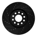 Picture of R1 02-05 Volkswagen Passat (USA/Canada) Front Left Drilled & Slotted Black Brake Rotor