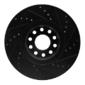 Picture of R1 02-05 Volkswagen Passat (USA/Canada) Front Left Drilled & Slotted Black Brake Rotor
