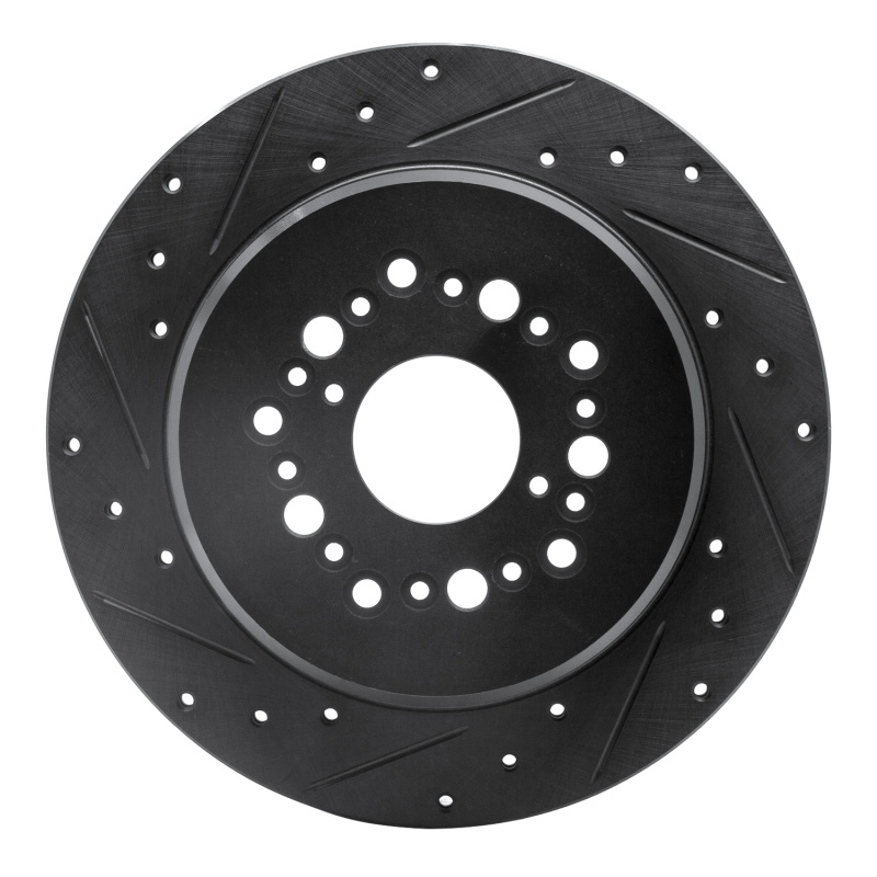Picture of R1 92-00 Lexus LS400 Rear Left Drilled & Slotted Black Brake Rotor