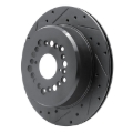Picture of R1 92-00 Lexus LS400 Rear Left Drilled & Slotted Black Brake Rotor