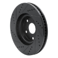 Picture of R1 06-15 Lexus GS300 Left Front Drilled & Slotted Black Brake Rotor