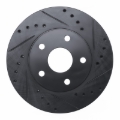 Picture of R1 92-95 Toyota MR2 Front Right Drilled & Slotted Black Brake Rotor