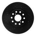 Picture of R1 93-98 Toyota Supra Front Left Drilled & Slotted Black Brake Rotor
