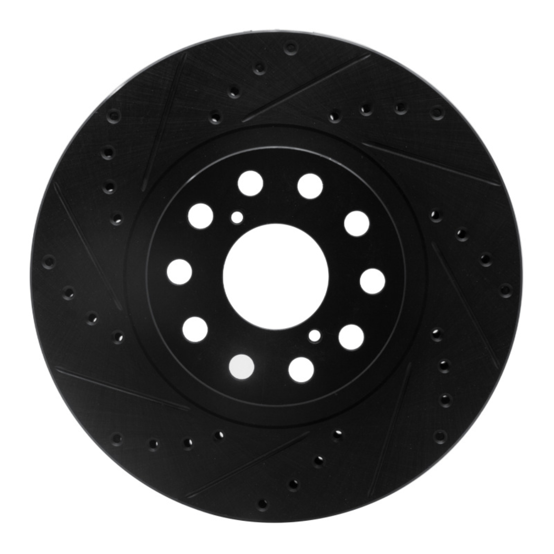 Picture of R1 93-98 Toyota Supra Front Left Drilled & Slotted Black Brake Rotor