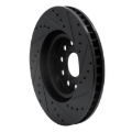 Picture of R1 93-98 Toyota Supra Front Left Drilled & Slotted Black Brake Rotor