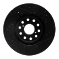 Picture of R1 93-98 Toyota Supra Front Left Drilled & Slotted Black Brake Rotor