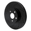 Picture of R1 00-10 Pontiac Vibe Front Left Drilled & Slotted Black Brake Rotor