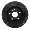 Picture of R1 02-08 Lexus ES300 Rear Right Drilled & Slotted Black Brake Rotor