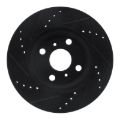 Picture of R1 06-19 Scion IQ Front Right Drilled & Slotted Black Brake Rotor