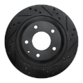 Picture of R1 93-95 Mazda RX-7 Rear Right Drilled & Slotted Black Brake Rotor