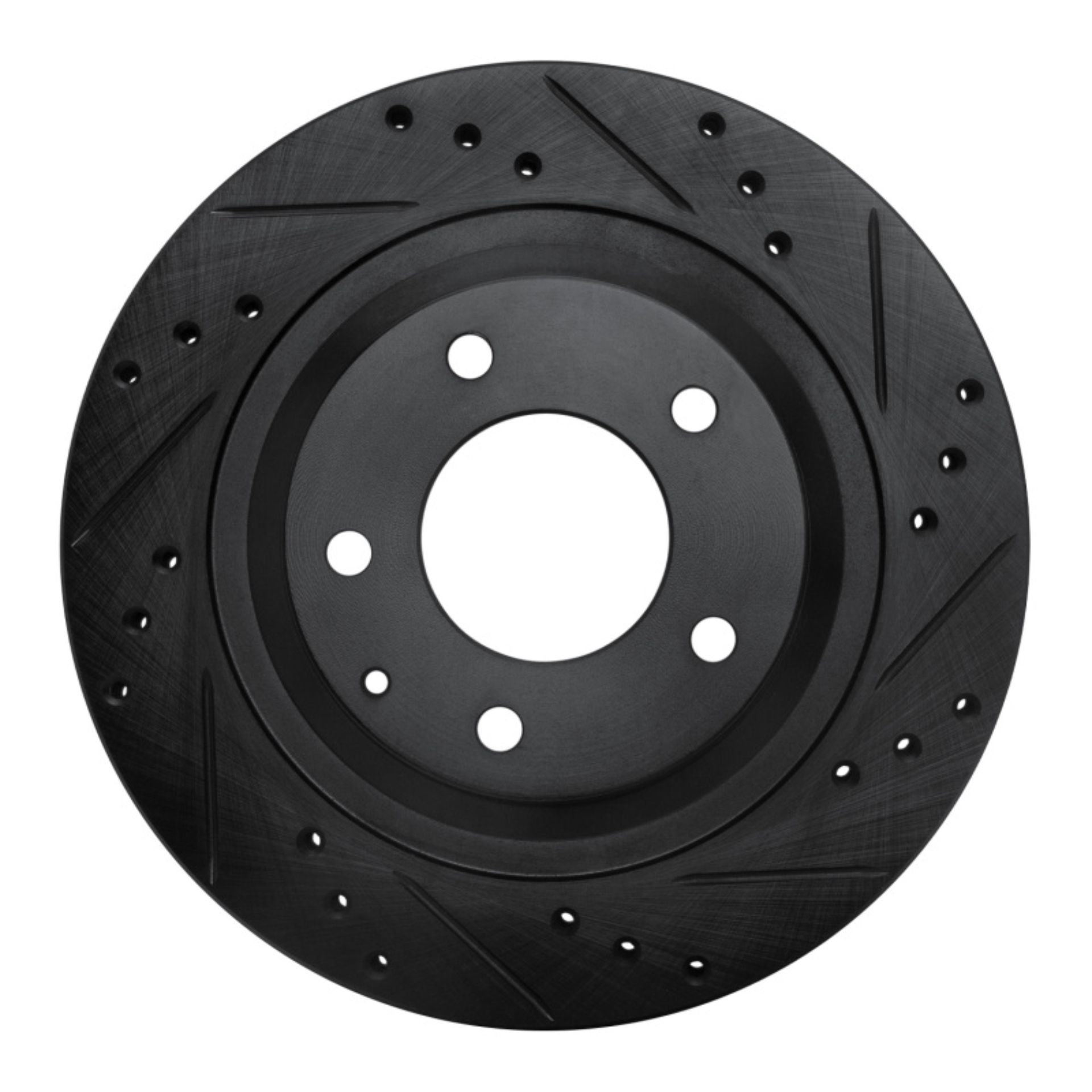 Picture of R1 93-95 Mazda RX-7 Rear Right Drilled & Slotted Black Brake Rotor