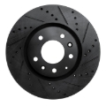 Picture of R1 04-08 Mazda RX-8 Front Right Drilled & Slotted Black Brake Rotor