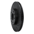 Picture of R1 04-08 Mazda RX-8 Front Right Drilled & Slotted Black Brake Rotor