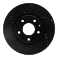 Picture of R1 16-25 Mazda CX-5 Front Left Drilled & Slotted Black Brake Rotor