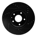 Picture of R1 16-25 Mazda CX-5 Front Left Drilled & Slotted Black Brake Rotor