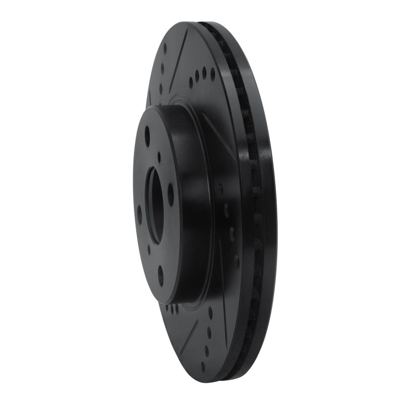 Picture of R1 04-06 Scion XB Front Left Drilled & Slotted Black Brake Rotor